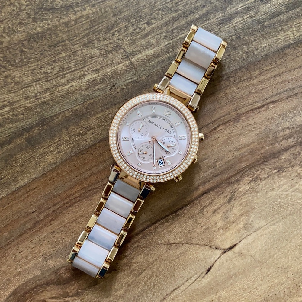 Michael Kors Rose Gold Watch w/ Rhinestones